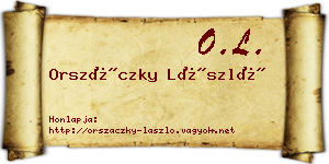 Orszáczky László névjegykártya