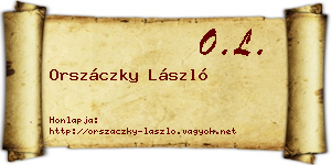 Orszáczky László névjegykártya