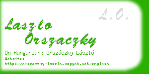 laszlo orszaczky business card