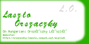 laszlo orszaczky business card
